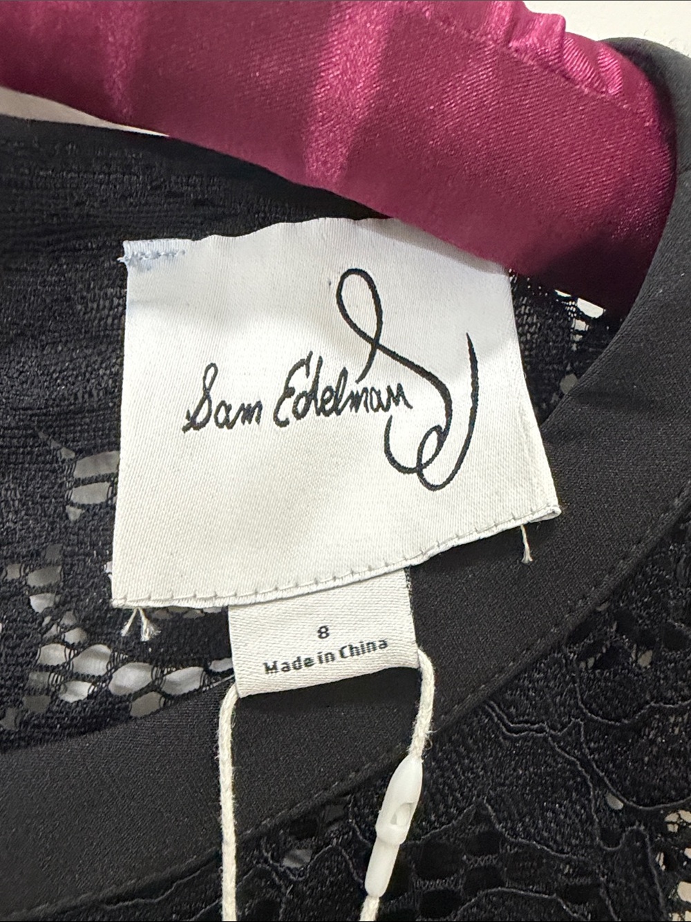 Sam Edelman Black Lace Pearl-Trim Sleeveless Mini Dress - Picture 2 of 6